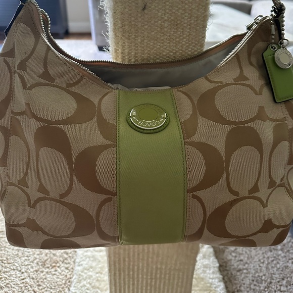 Green stripe coach bag - Picture 1 of 2